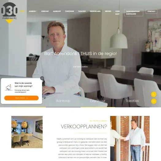 Screenshot der Website von www.030makelaardij.nl