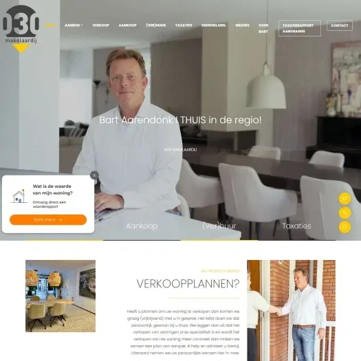 Screenshot of the website of www.030makelaardij.nl