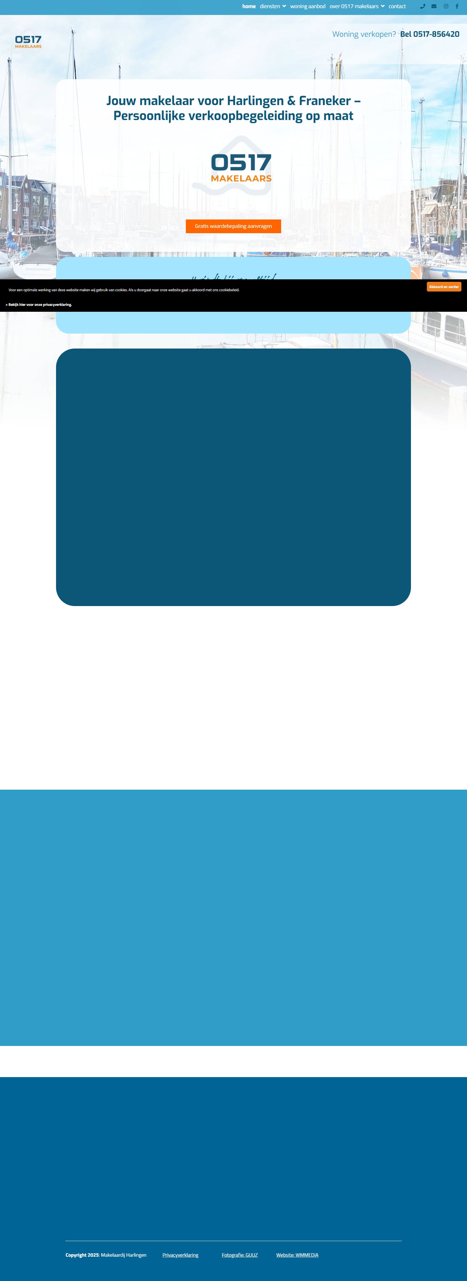 Screenshot van de website van www.0517makelaars.nl