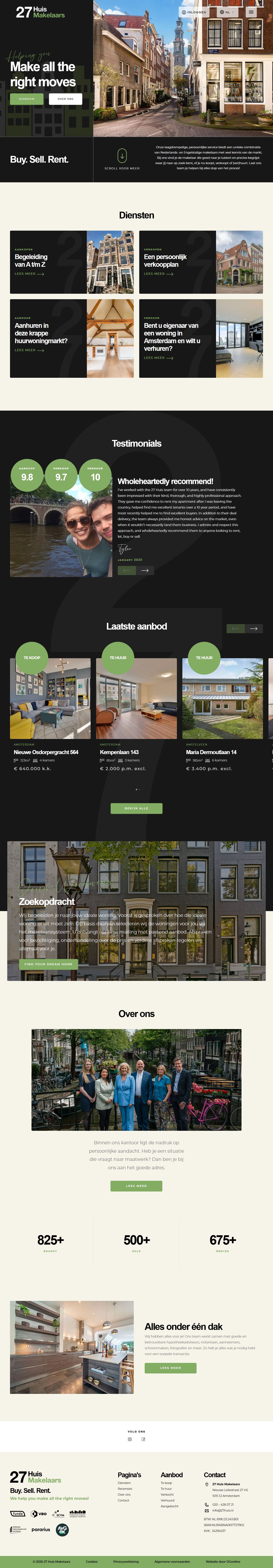 Screenshot van de website van www.27huis.nl
