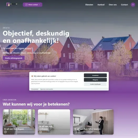 Screenshot van de website van www.2resetu.com