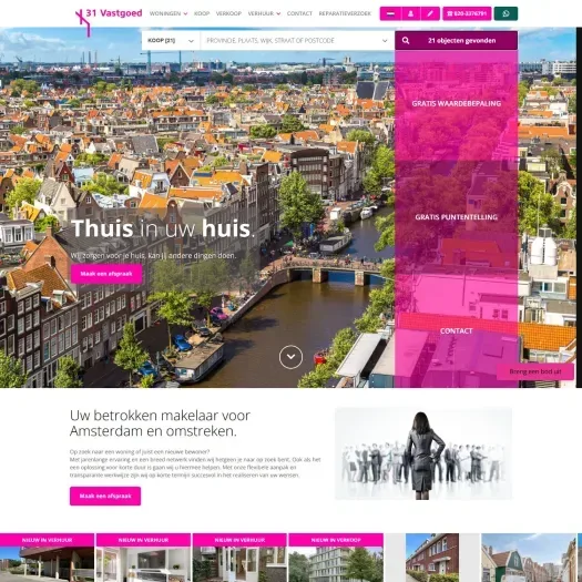 Screenshot of the website of www.31plusvastgoed.nl