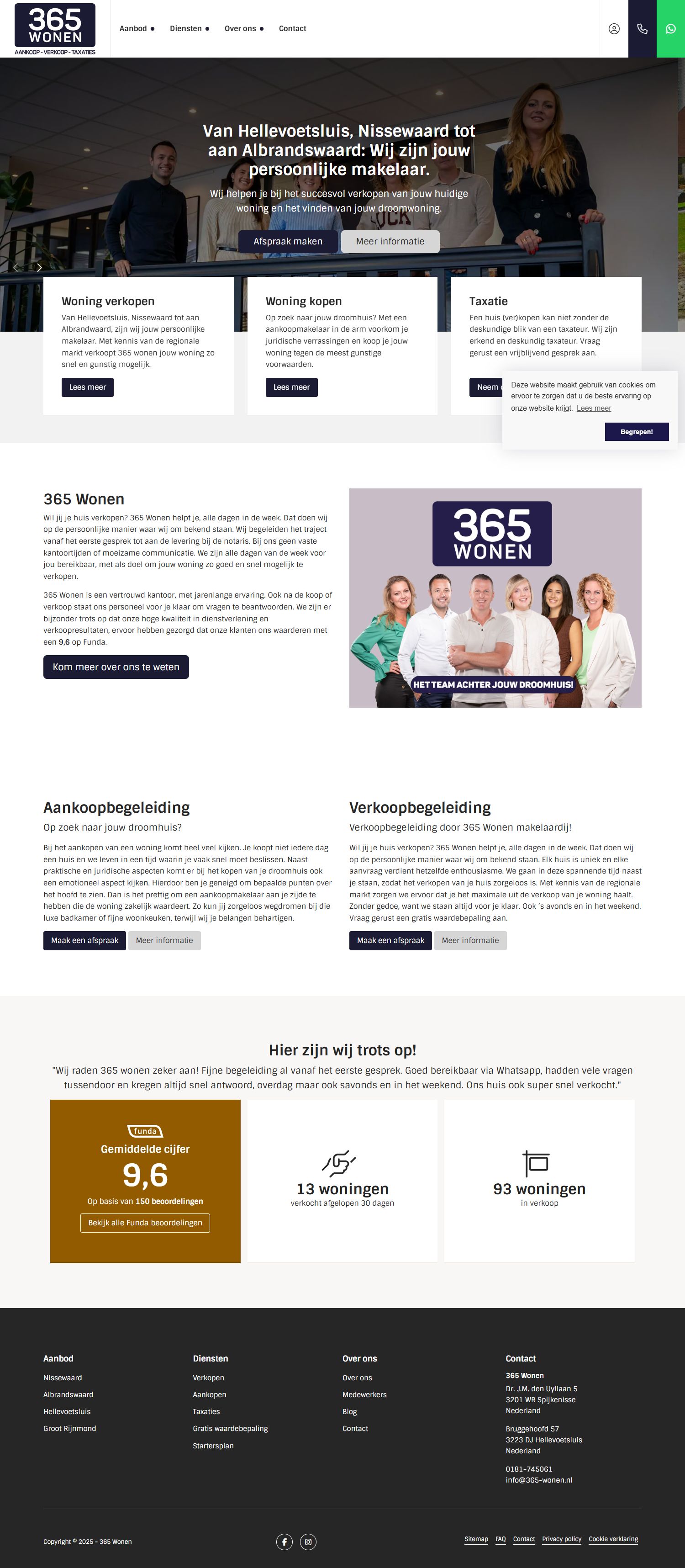Screenshot van de website van www.365-wonen.nl
