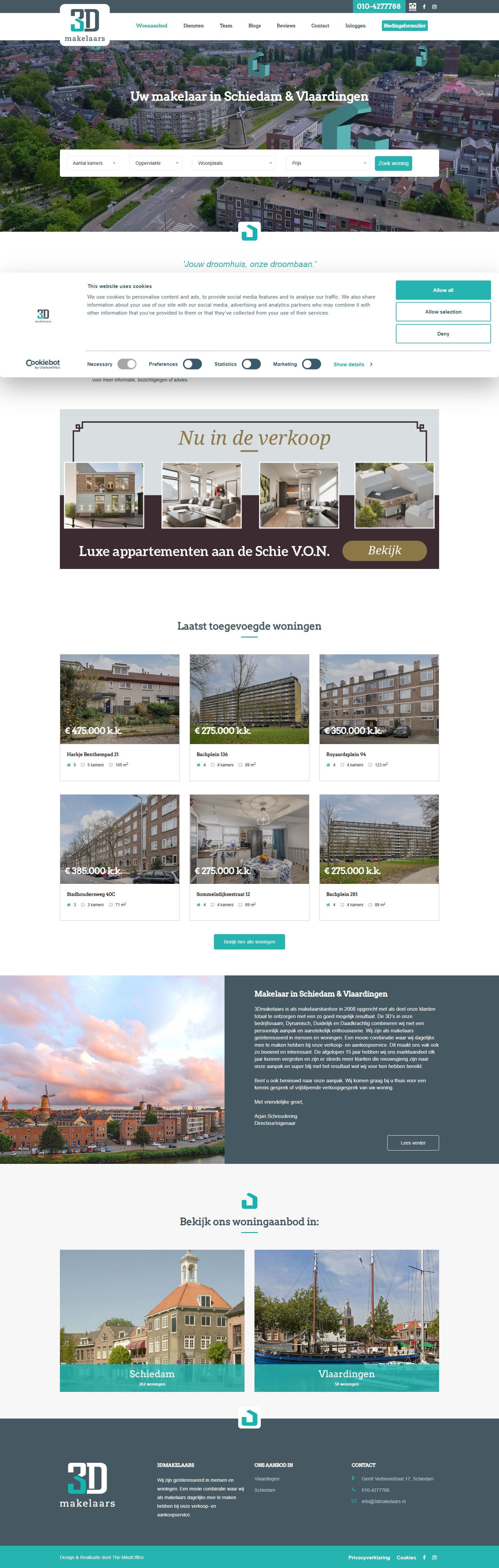 Screenshot van de website van www.3dmakelaars.nl