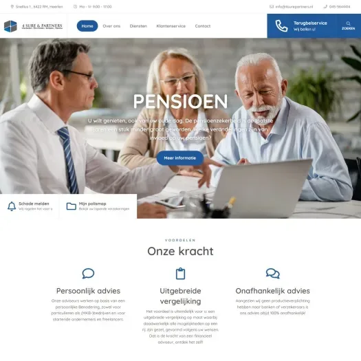 Screenshot der Website von 4surepartners.nl
