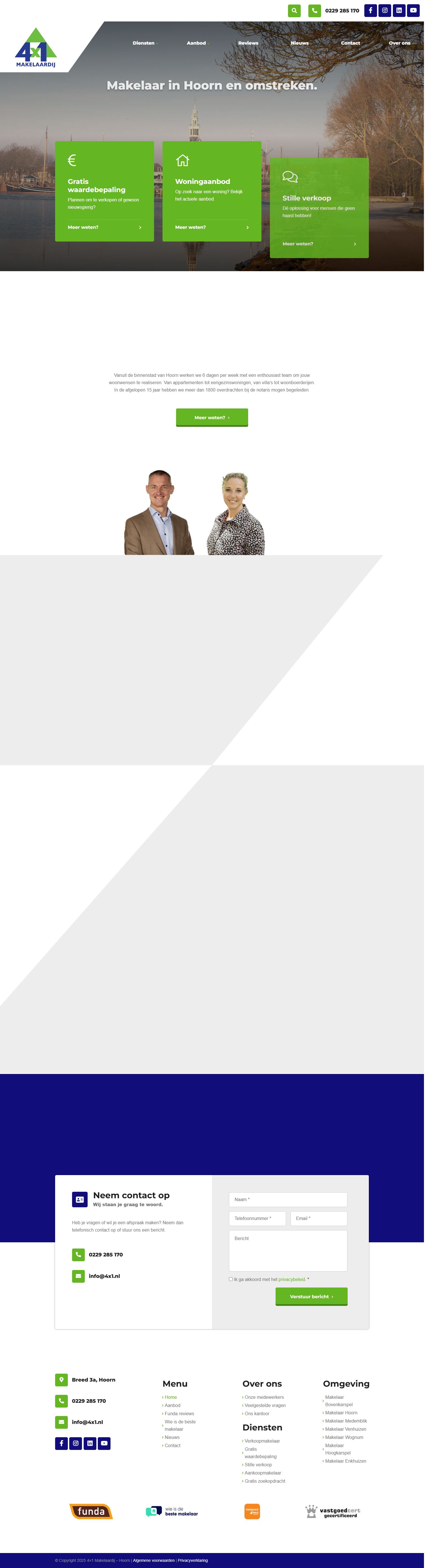 Screenshot van de website van www.4x1.nl