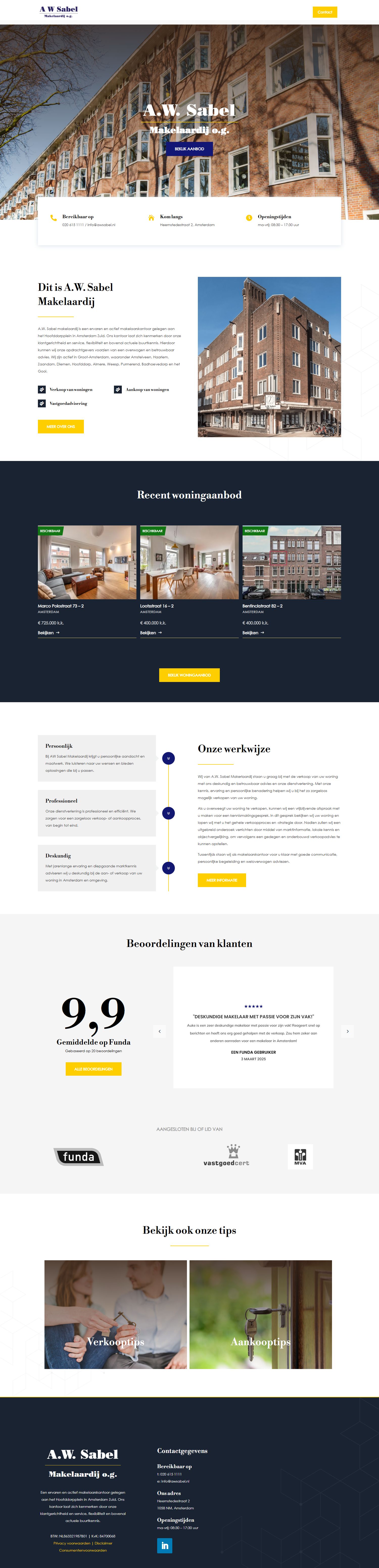 Screenshot van de website van www.awsabel.nl
