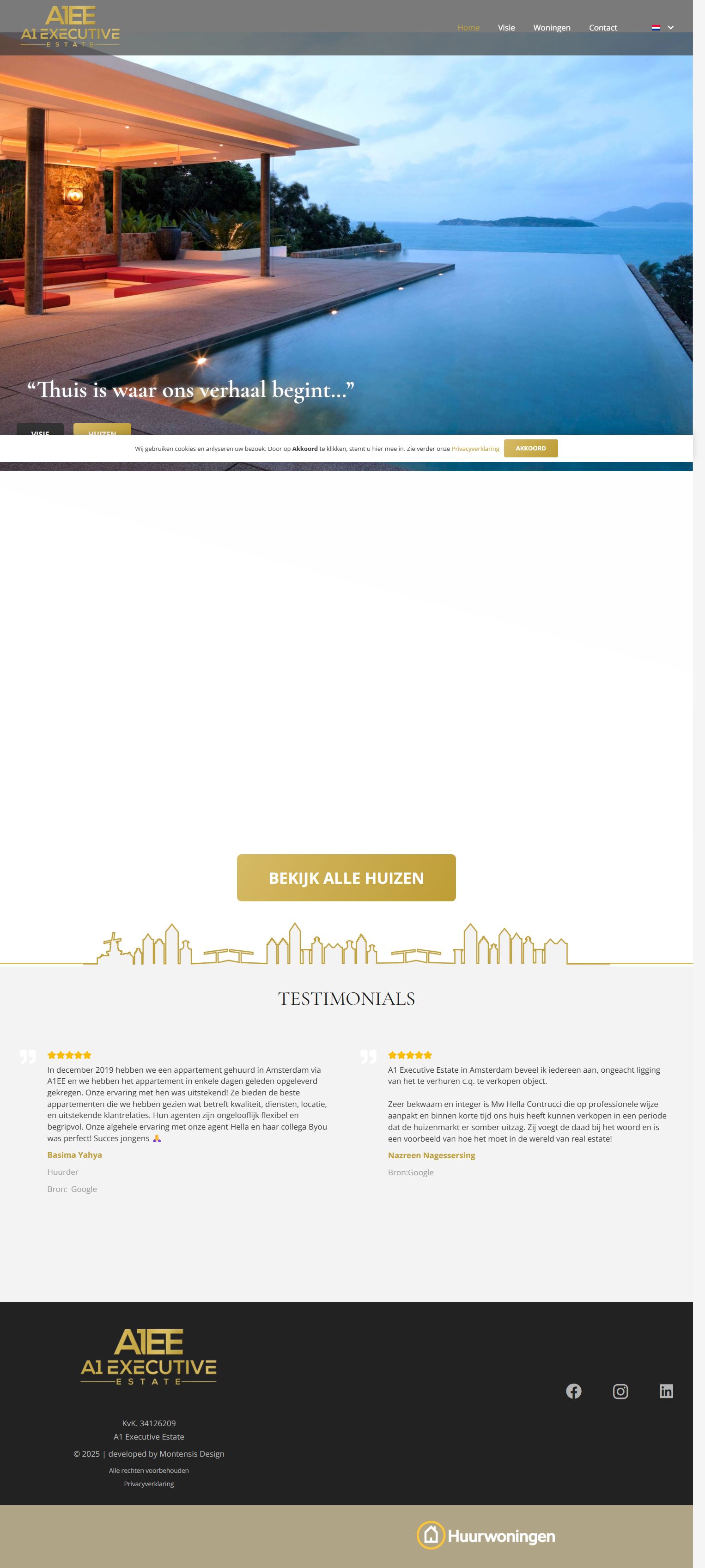 Screenshot van de website van www.a1ee.nl