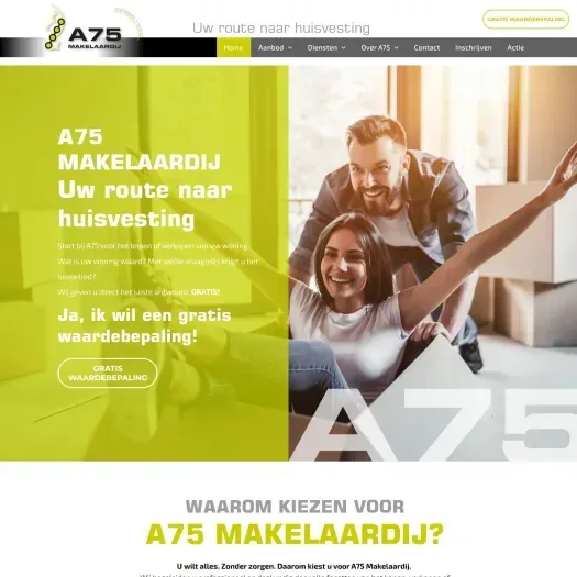 Screenshot der Website von www.a75.nl