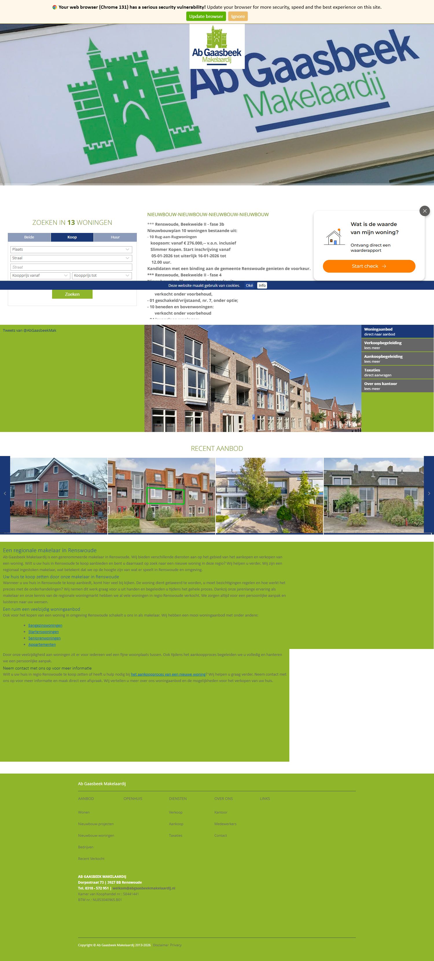 Screenshot van de website van www.abgaasbeekmakelaardij.nl