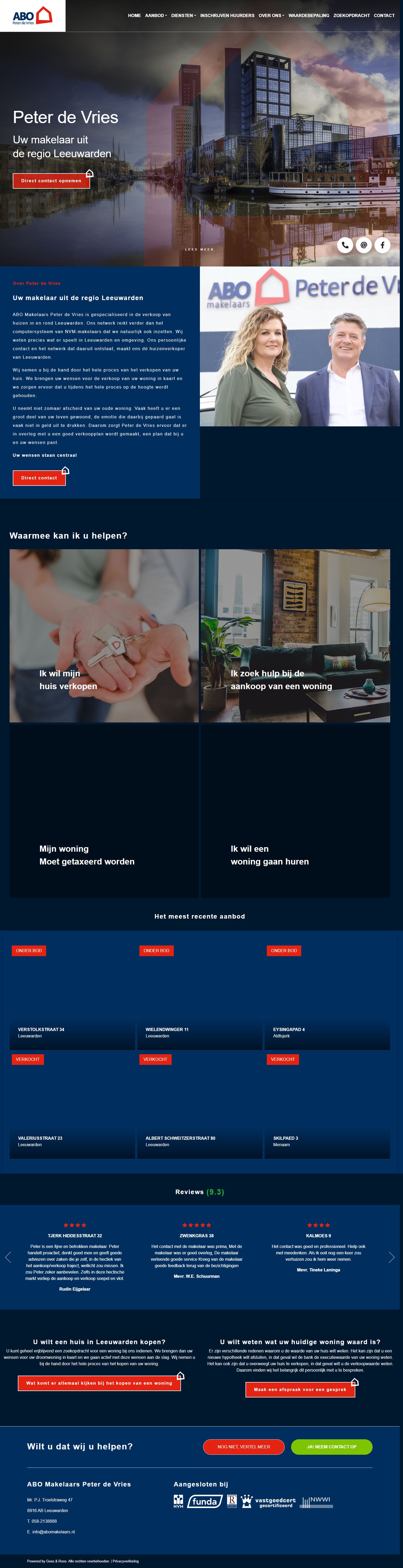 Team foto van ABO Makelaars Peter de Vries