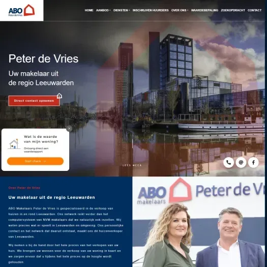 Screenshot der Website von www.abomakelaars.nl