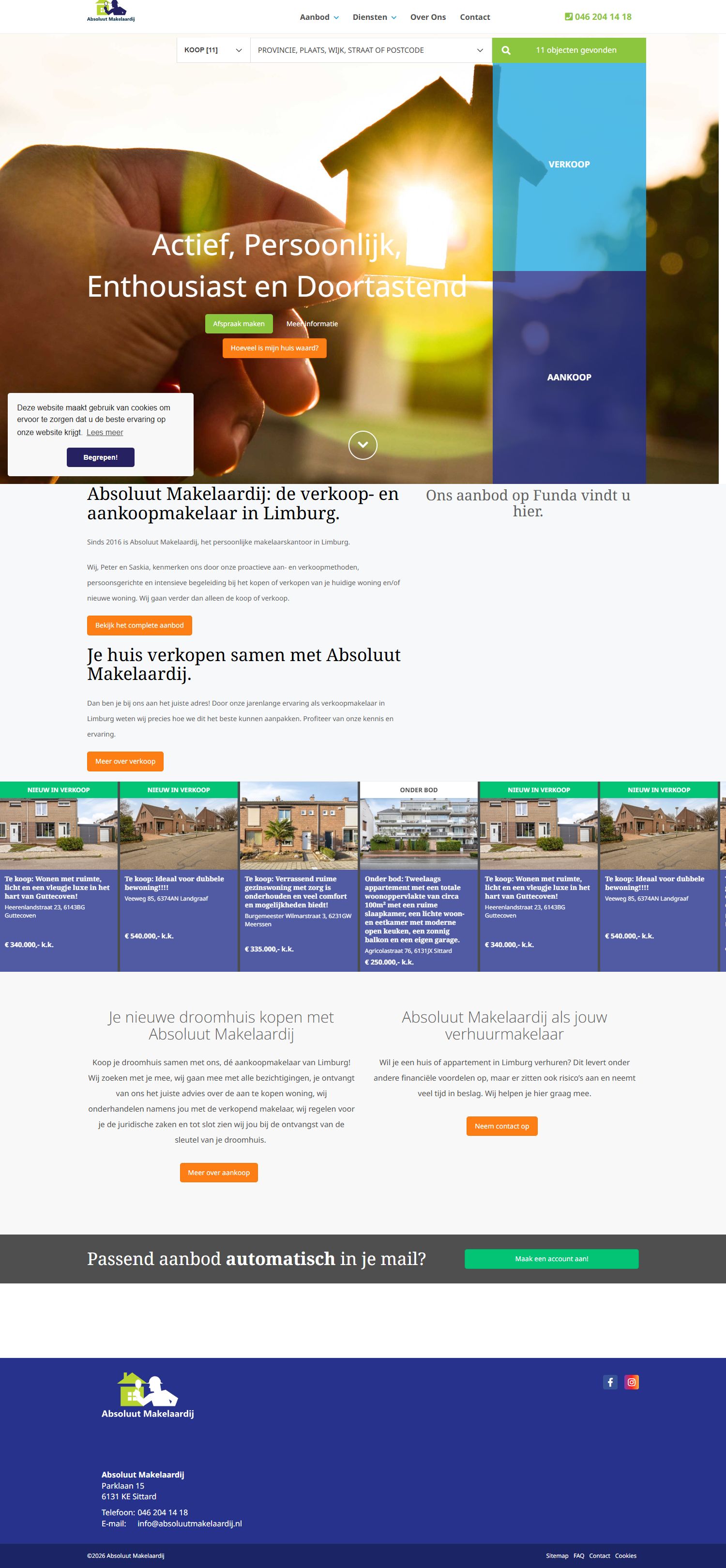 Screenshot van de website van www.absoluutmakelaardij.nl