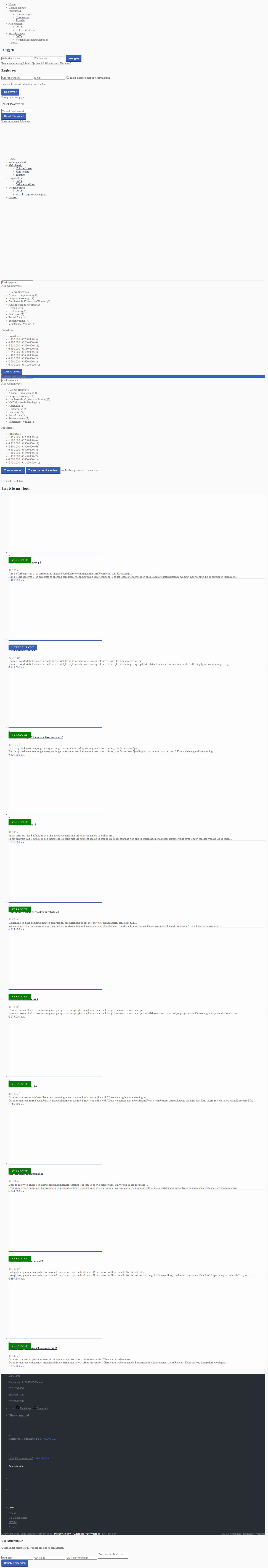 Screenshot van de website van www.abvo.nl