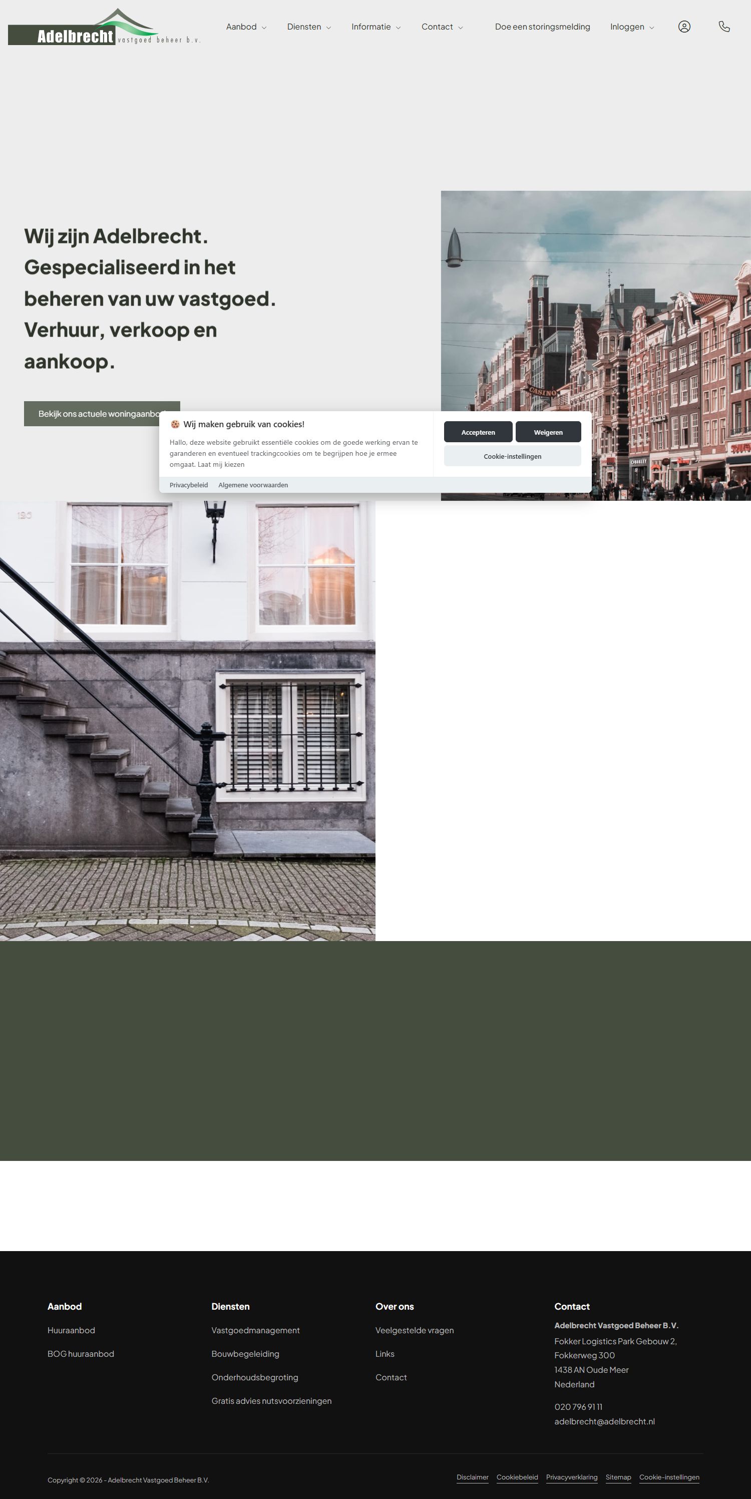 Screenshot van de website van www.adelbrecht.nl