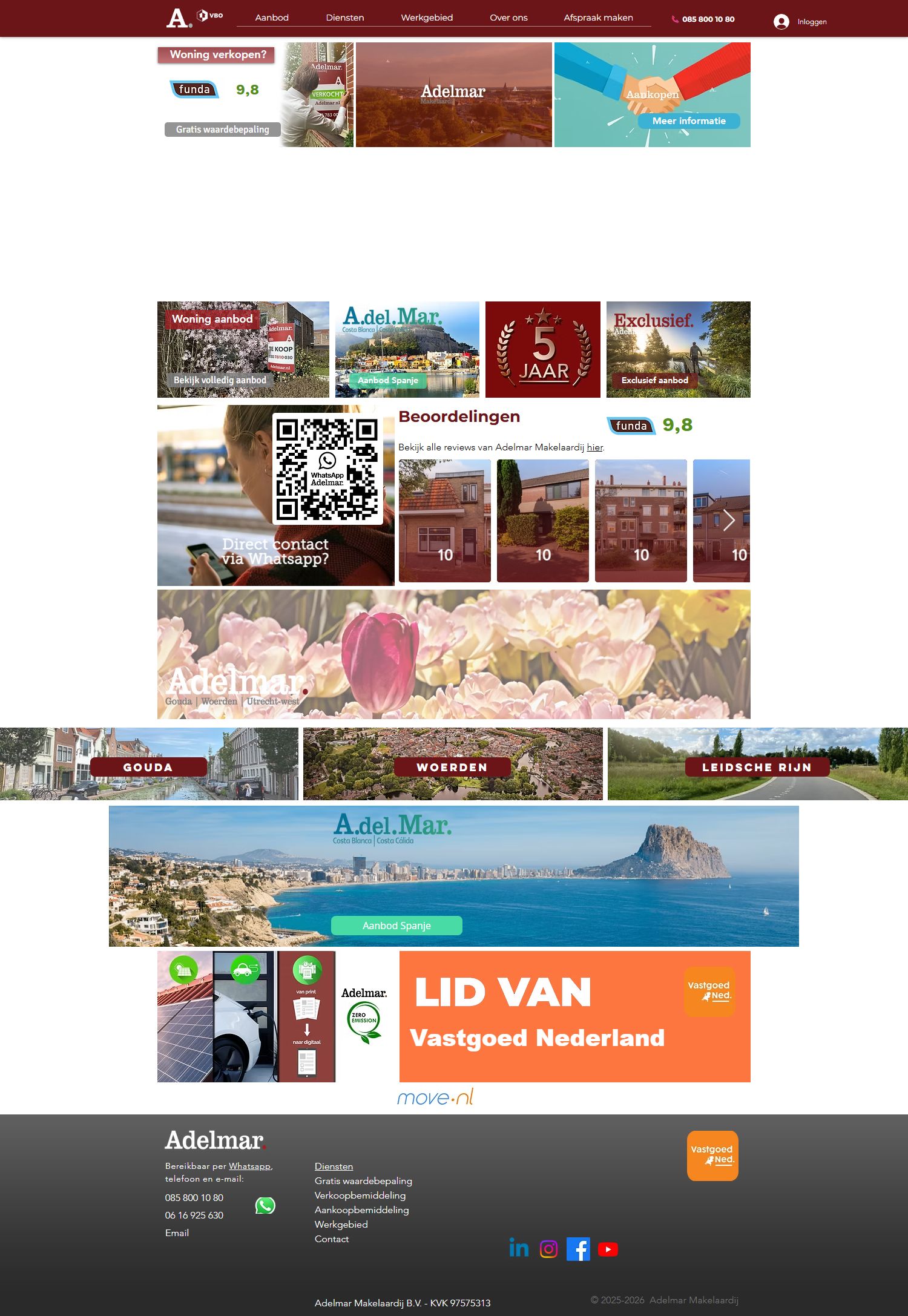 Screenshot van de website van www.adelmar.nl