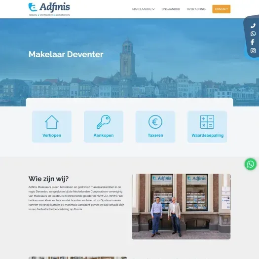 Screenshot of the website of www.adfinis.nl