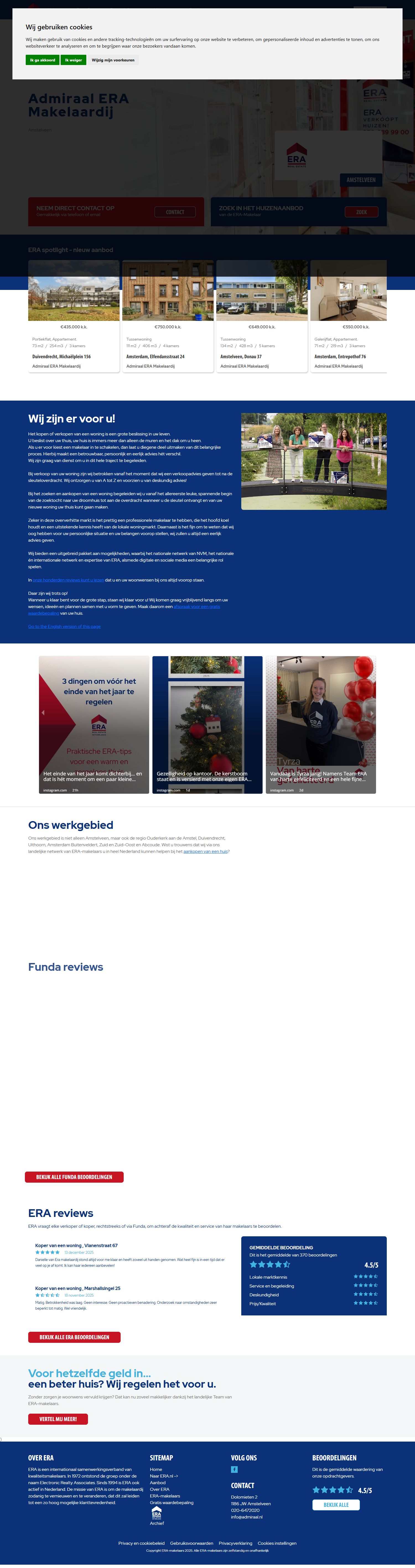 Screenshot van de website van www.admiraal.nl