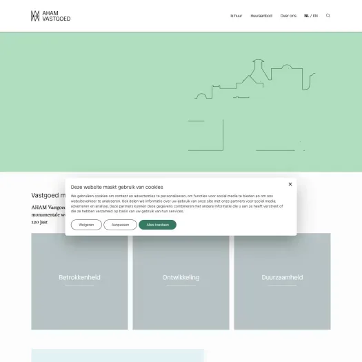 Screenshot van de website van www.aham.nl