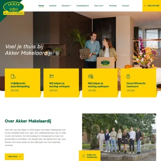Screenshot der Website von www.akkermakelaardij.nl