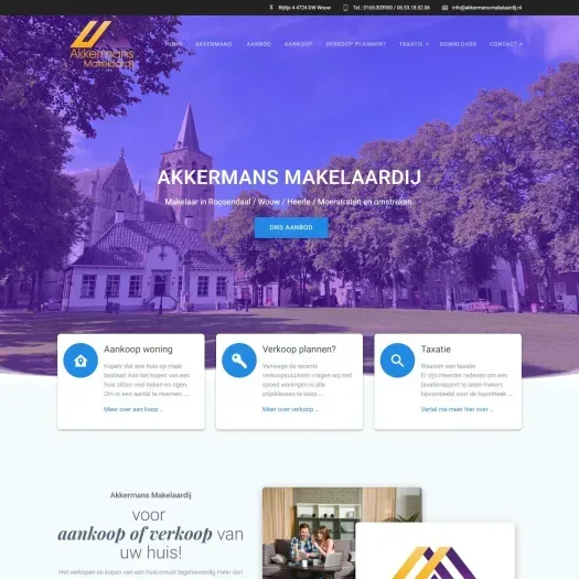 Screenshot van de website van www.akkermans-makelaardij.nl
