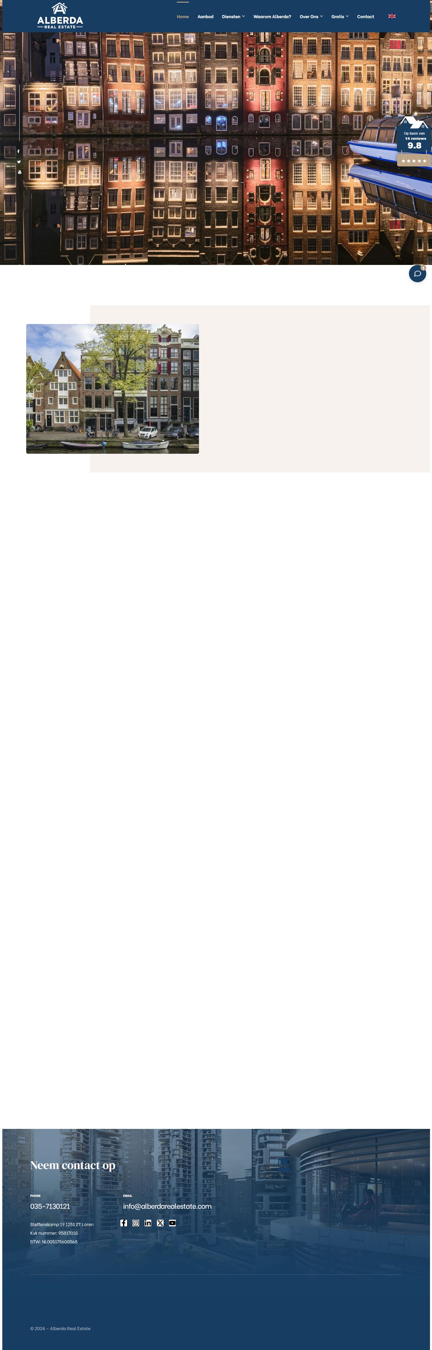 Screenshot van de website van alberdarealestate.com