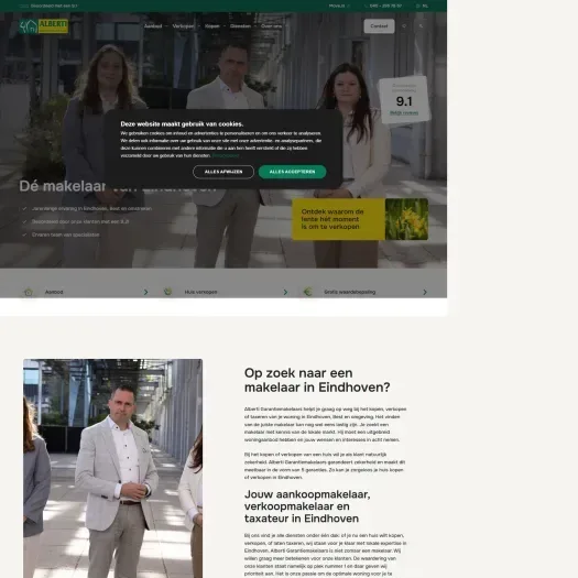 Screenshot van de website van www.alberti.nl