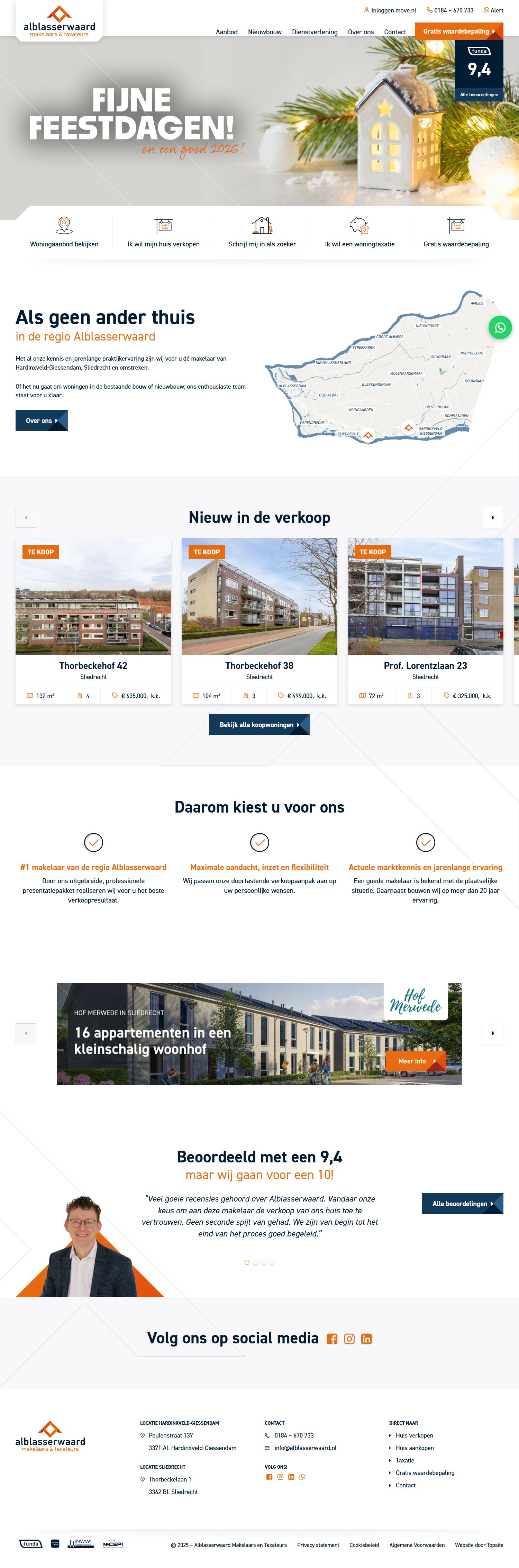 Screenshot van de website van www.alblasserwaard.nl