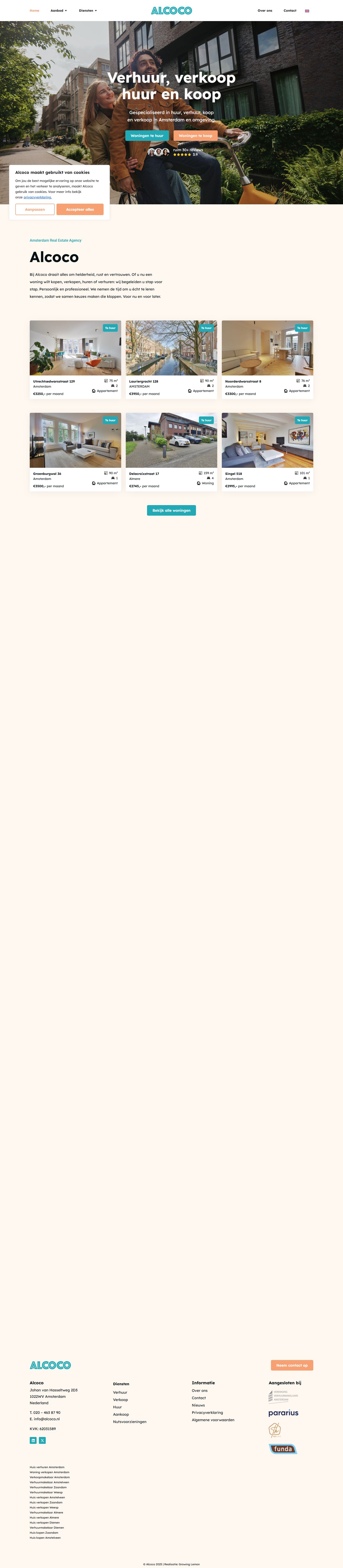 Screenshot van de website van www.alcoco.nl