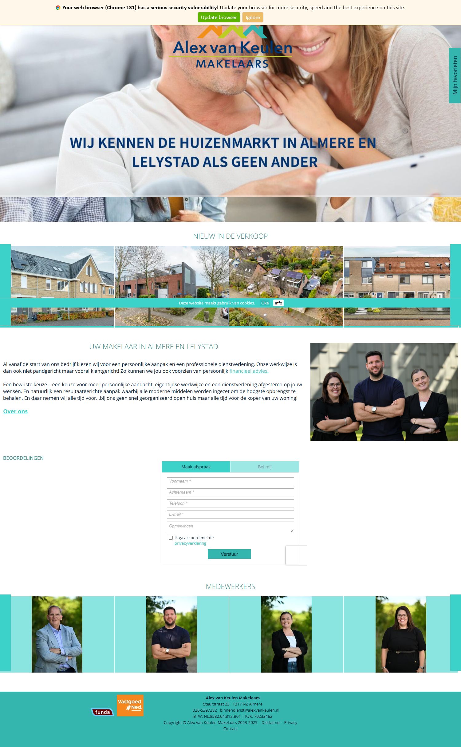Screenshot van de website van www.alexvankeulen.nl