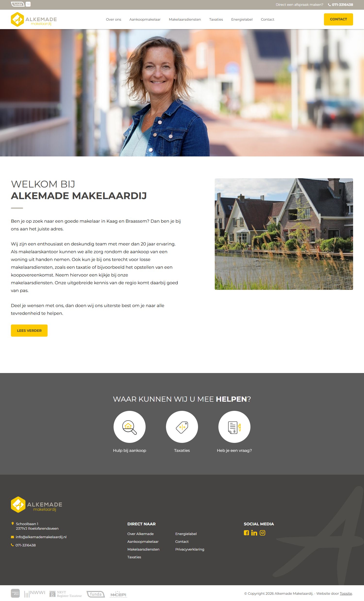 Foto van het kantoor van Alkemade Makelaardij