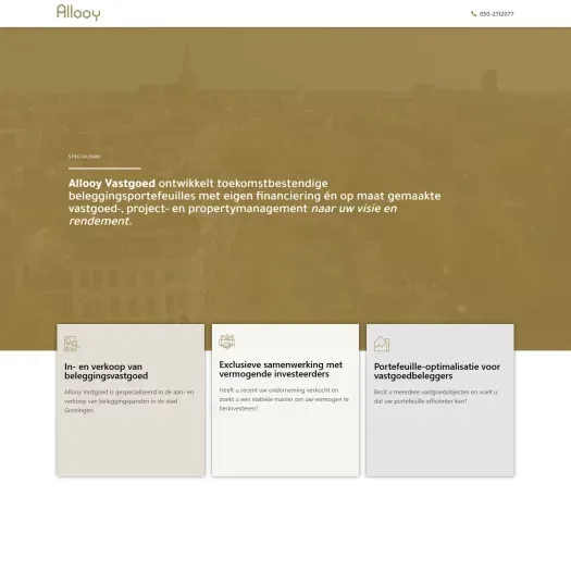 Screenshot of the website of www.allooy.nl
