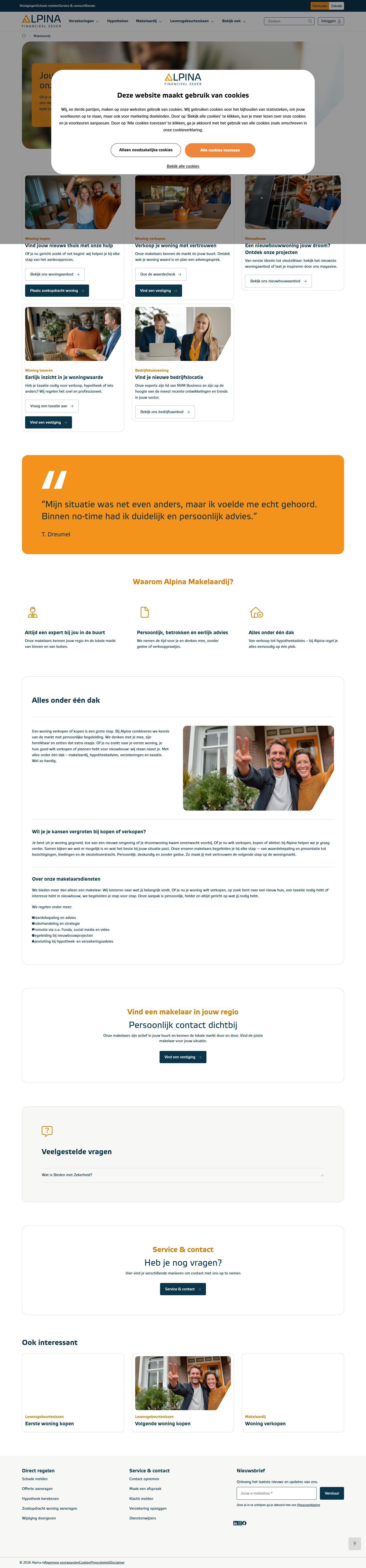 Screenshot van de website van www.renesmakelaardij.nl