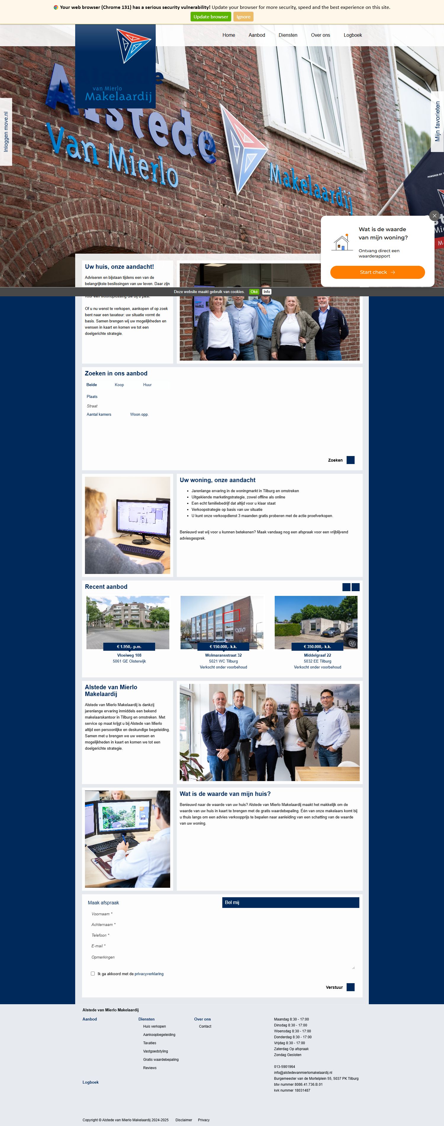 Screenshot van de website van www.alstedevanmierlomakelaardij.nl