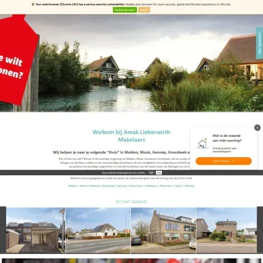 Screenshot van de website van www.almakelaars.nl