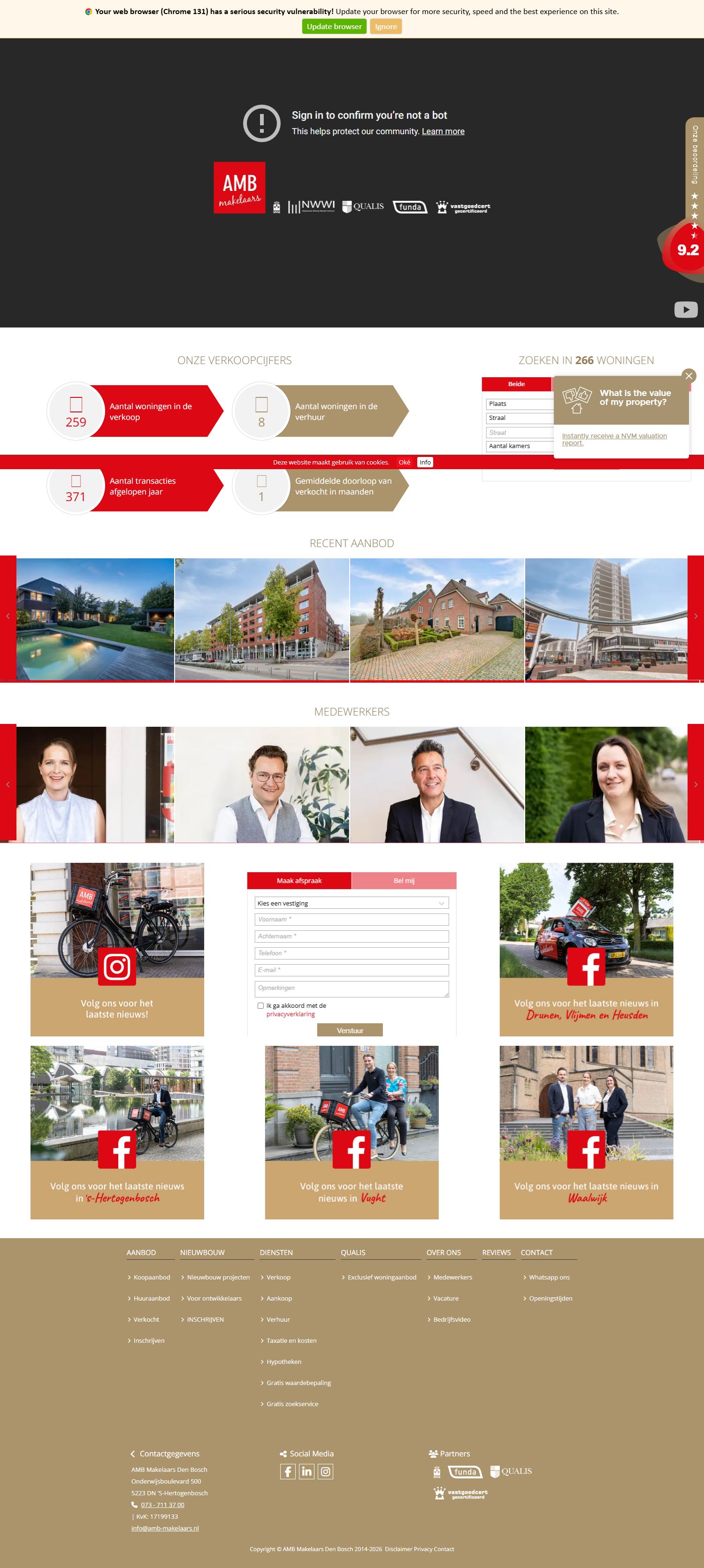 Screenshot van de website van www.amb-makelaars.nl