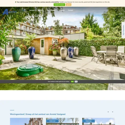 Screenshot of the website of www.amstelvastgoed.nl