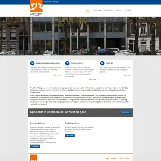 Screenshot van de website van www.amstelkroon.nl