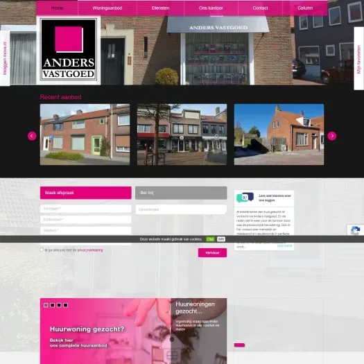 Screenshot der Website von www.andersvastgoed.eu