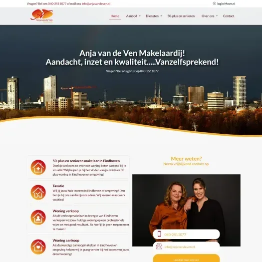 Screenshot van de website van www.anjavandeven.nl