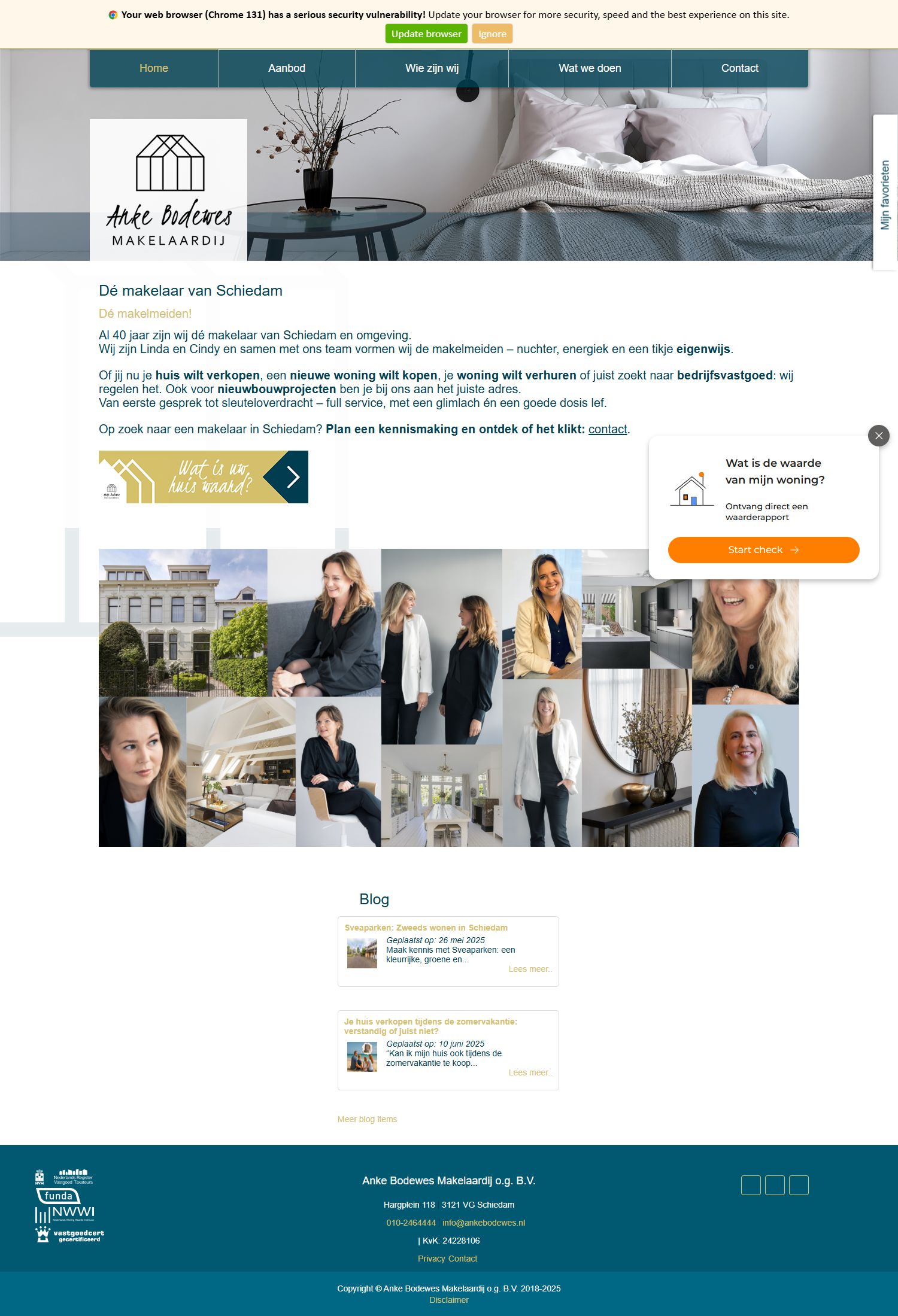 Screenshot van de website van www.ankebodewes.nl