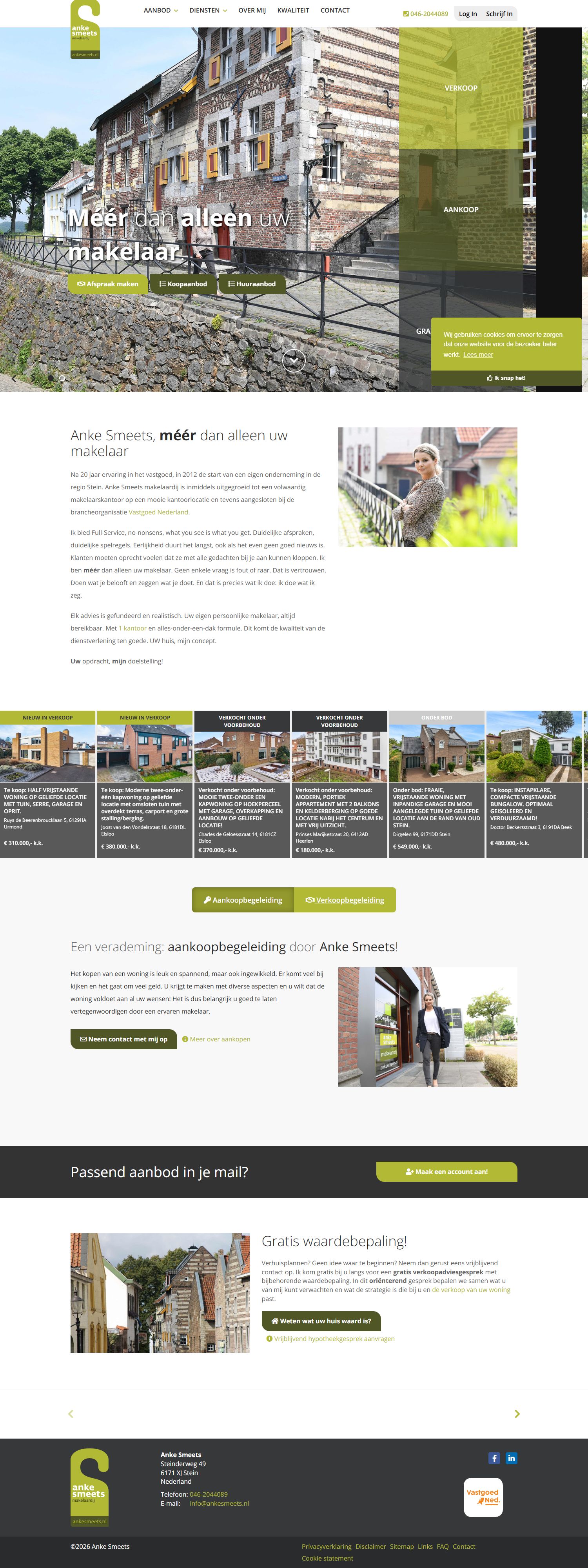 Screenshot van de website van www.ankesmeets.nl