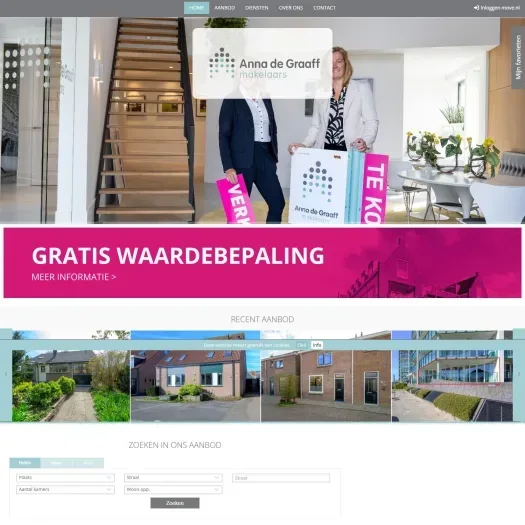 Screenshot van de website van www.annadegraaff.nl