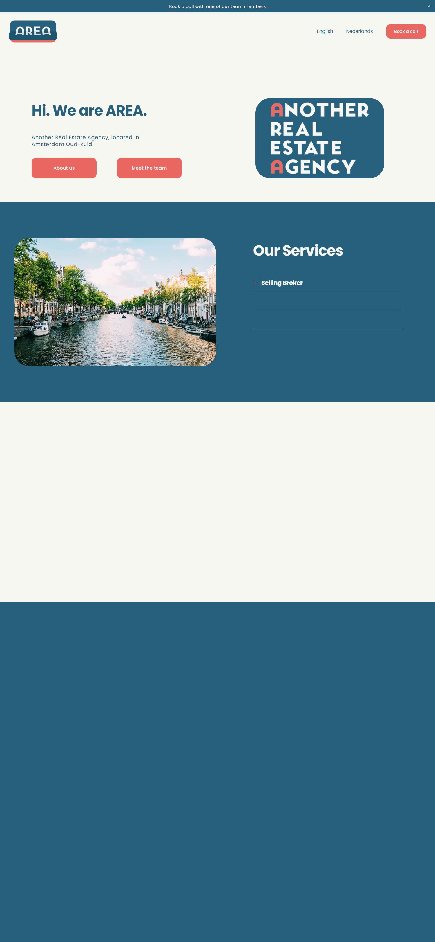 Screenshot van de website van www.area.nl