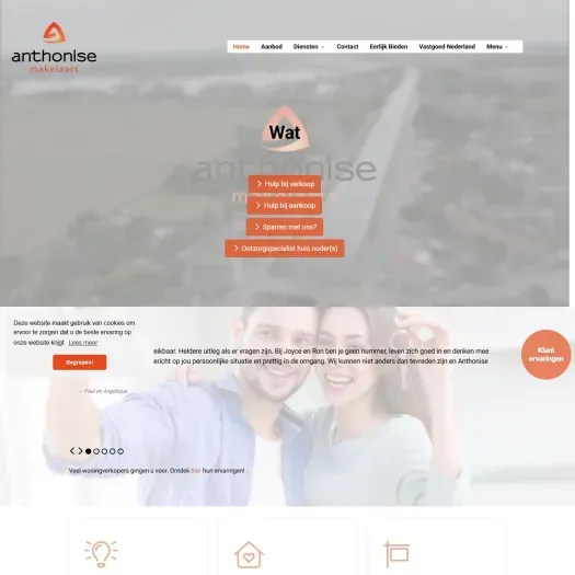 Screenshot van de website van www.anthonise.nl