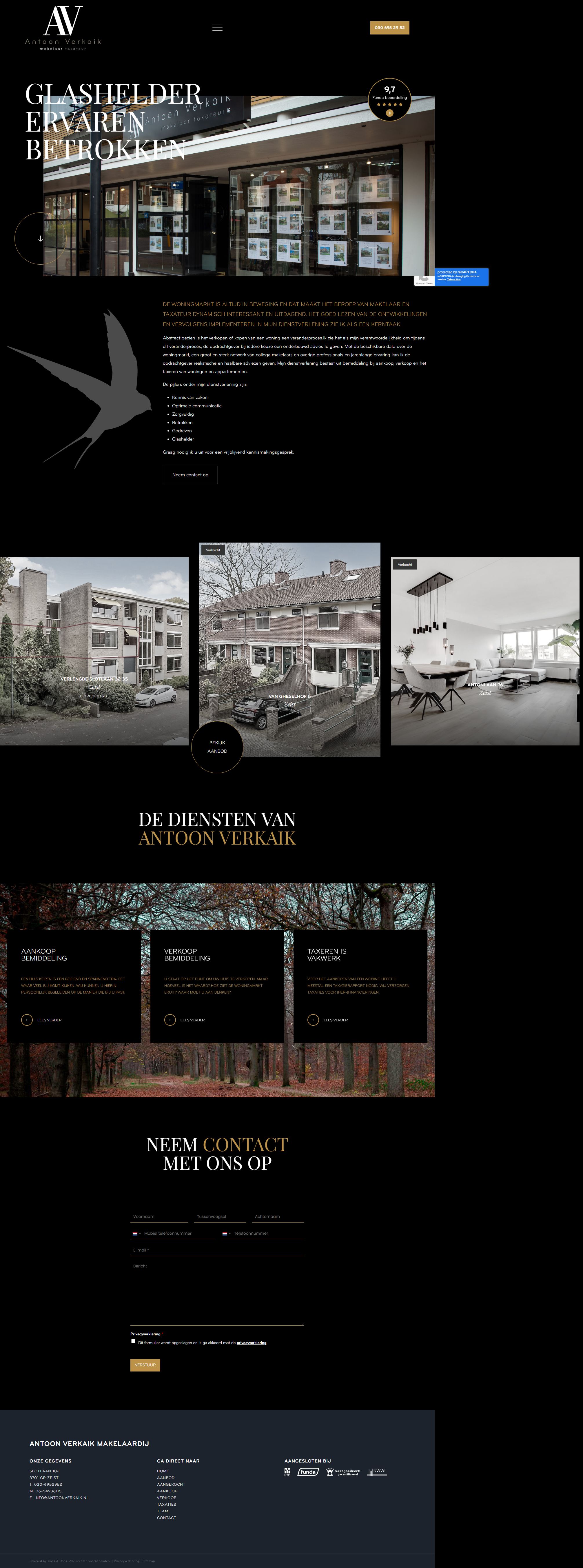 Screenshot van de website van www.antoonverkaik.nl