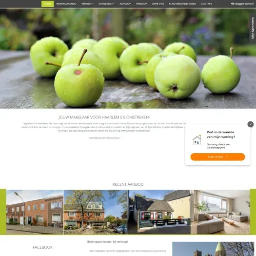 Screenshot der Website von www.appelenfrismakelaars.nl
