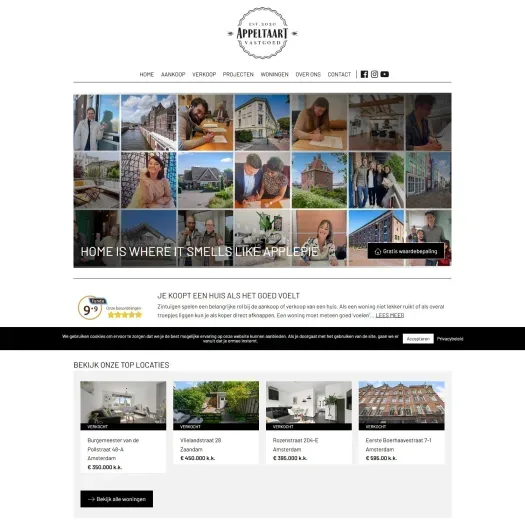 Screenshot of the website of www.appeltaartvastgoed.nl