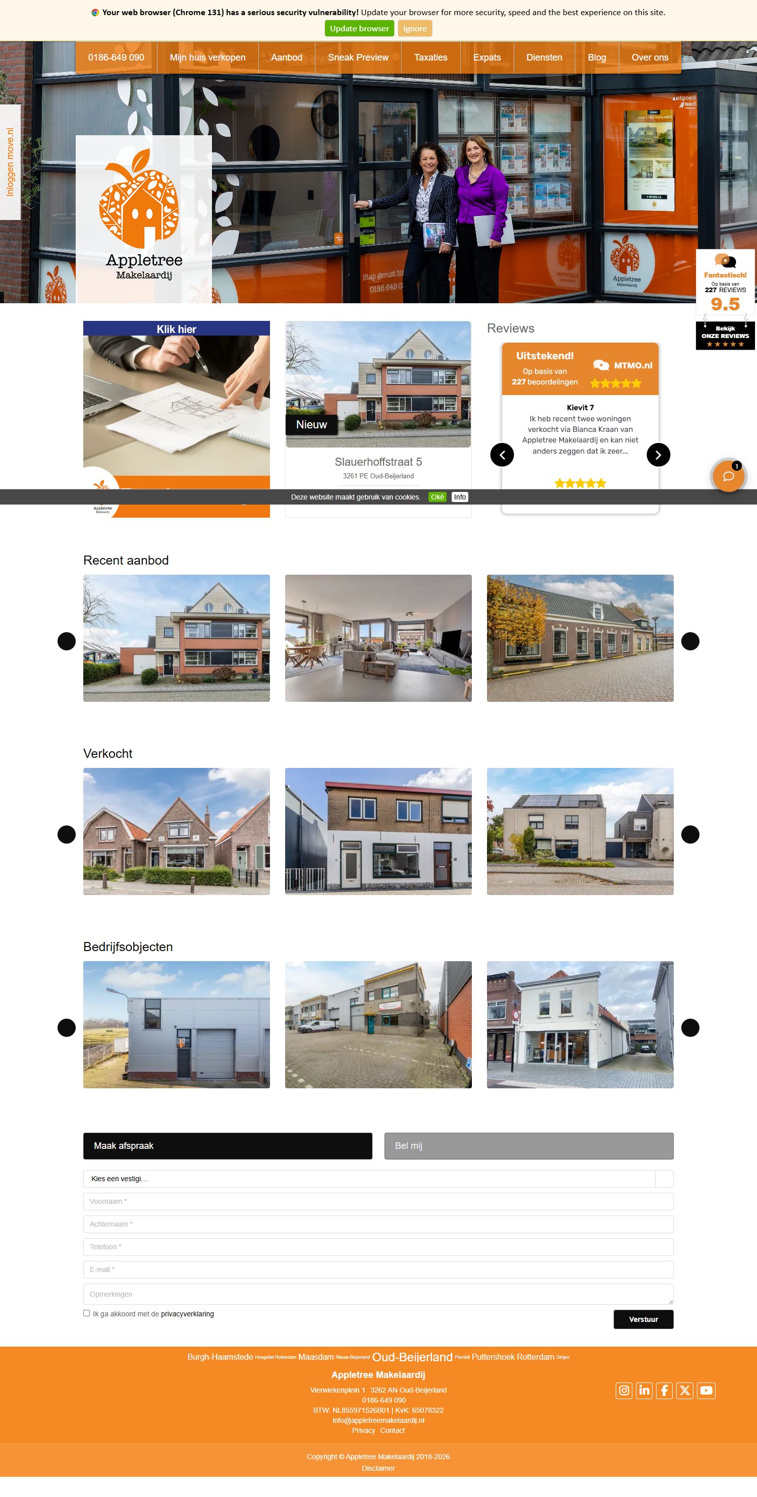 Screenshot van de website van www.appletreemakelaardij.nl