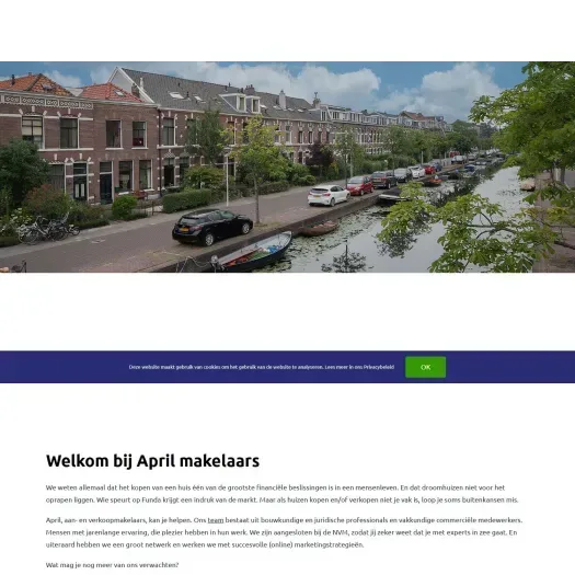 Screenshot of the website of www.aprilmakelaars.nl